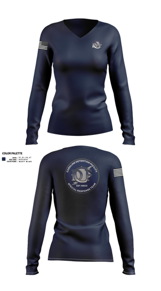 Caroline Detention Facility 57088253 Women's Long Sleeve V-neck Shirt - 10