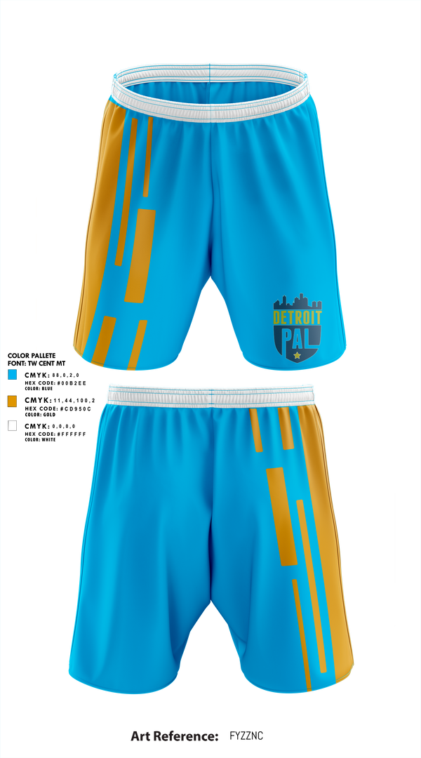 Detroit PAL Flag Football 4617701 Athletic Shorts With Pockets - 1