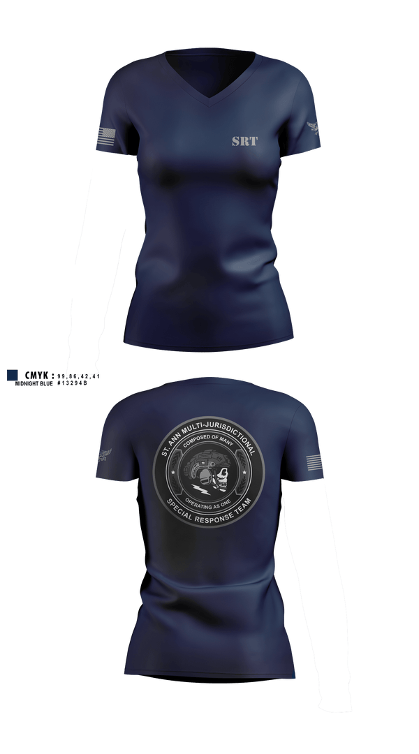 St. Ann SRT 47217904 Women's Short Sleeve V-neck Shirt - 1