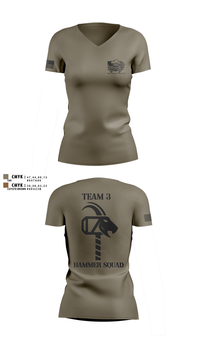 900th QUARTERMASTER 12047177 Women's Short Sleeve V-neck Shirt - 12