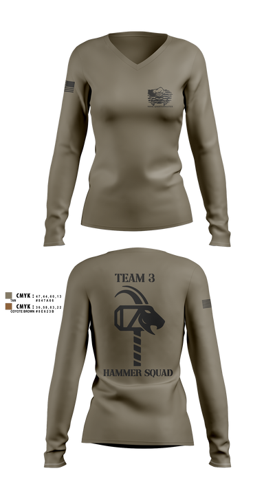 900th QUARTERMASTER 12047177 Women's Long Sleeve V-neck Shirt - 12