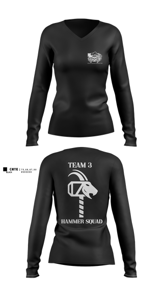 900th QUARTERMASTER 12047177 Women's Long Sleeve V-neck Shirt - 14
