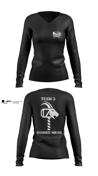 900th QUARTERMASTER 12047177 Women's Long Sleeve V-neck Shirt - 14