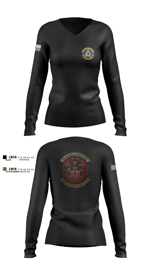 341 SFS 71584549 Women's Long Sleeve V-neck Shirt - 1