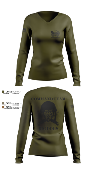 900 LEADERSHIP 50453031 Women's Long Sleeve V-neck Shirt - 4