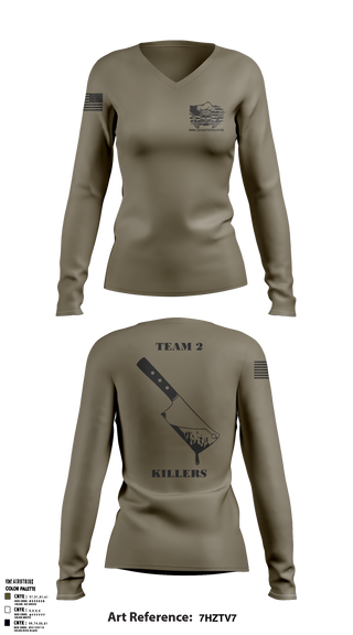 900 TEAM 2 3732293 Women's Long Sleeve V-neck Shirt - 1