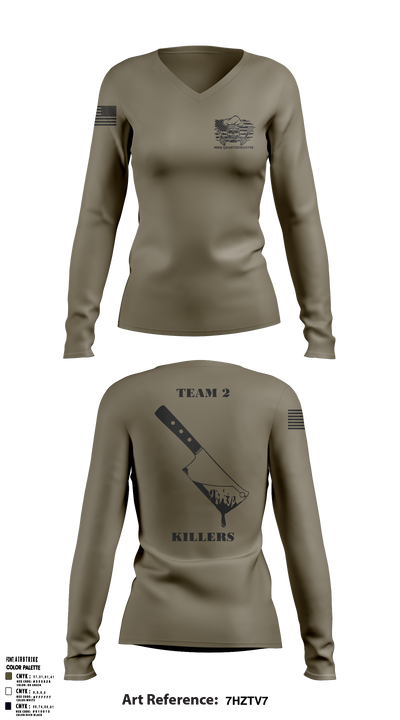 900 TEAM 2 3732293 Women's Long Sleeve V-neck Shirt - 1