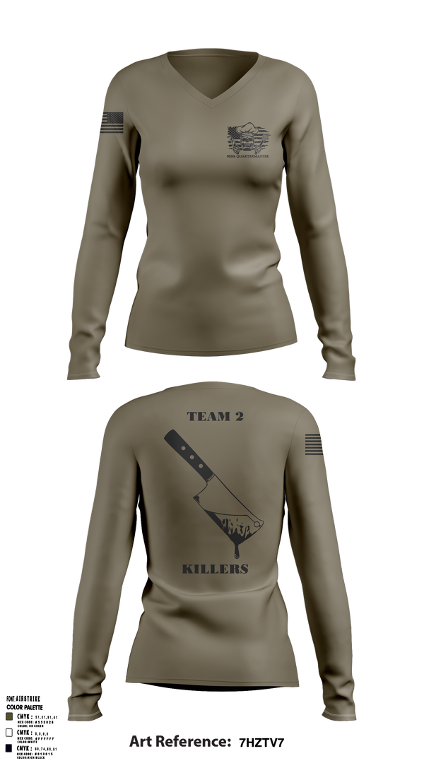 900 TEAM 2 3732293 Women's Long Sleeve V-neck Shirt - 1
