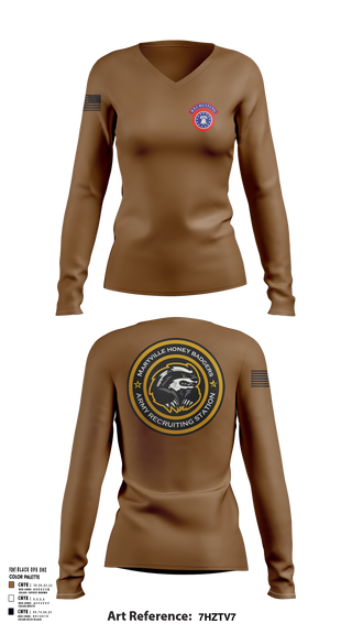 USAREC 47194249 Women's Long Sleeve V-neck Shirt - 1