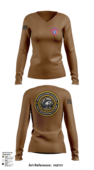 USAREC 47194249 Women's Long Sleeve V-neck Shirt - 1