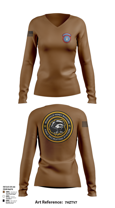 USAREC 47194249 Women's Long Sleeve V-neck Shirt - 2