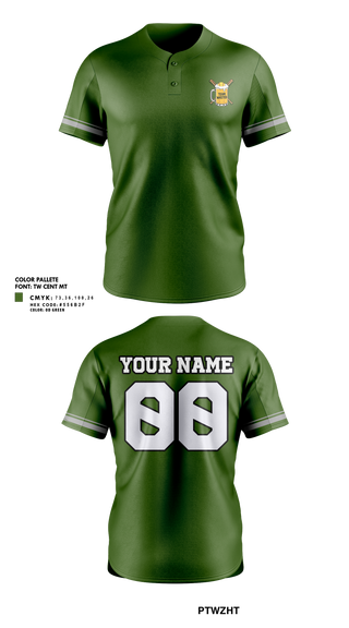 Team Wasted 73417864 Full Button Softball Jersey - 2