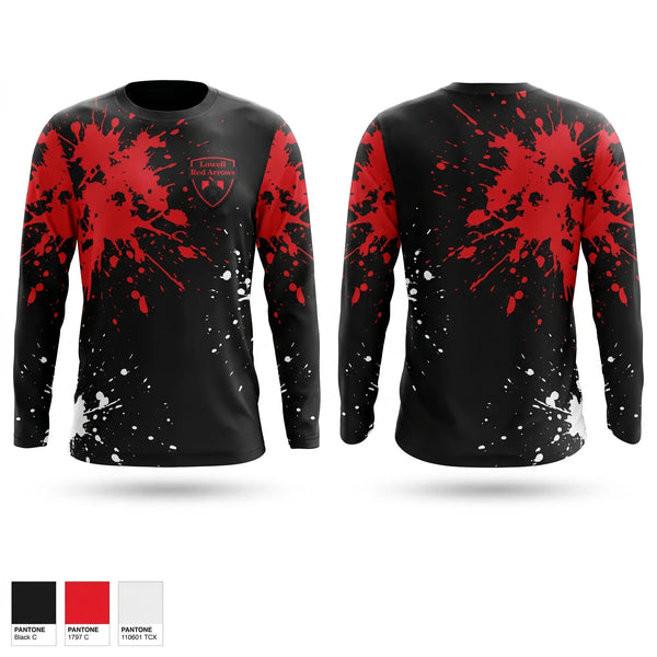 Long Sleeve Performance Shirt, Lowell Red Arrows, Men's Soccer, Teamtime, Team time, sublimation, custom sports apparel, team uniforms, spirit wear, spiritwear, sports uniforms, custom shirts, team store, custom team store, fundraiser sports, apparel fundraiser