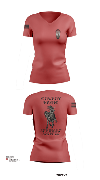 2-124IN SNIPER 8082556 Women's Short Sleeve V-neck Shirt - 102