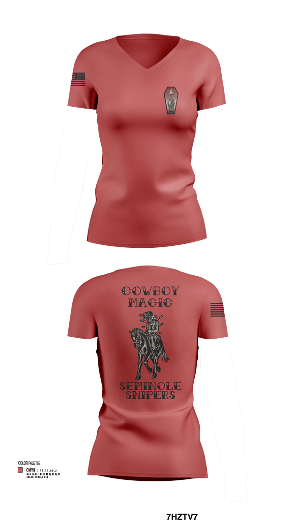 2-124IN SNIPER 8082556 Women's Short Sleeve V-neck Shirt - 102