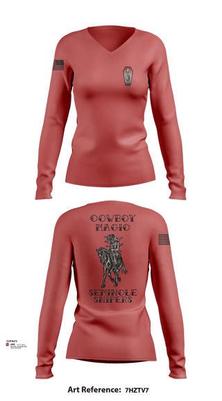 2-124IN SNIPER 8082556 Women's Long Sleeve V-neck Shirt - 102