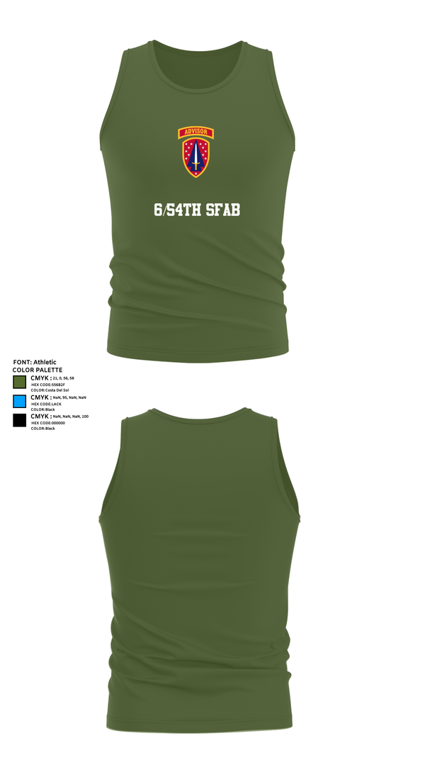 Tank Top, 6/54th SFAB, National Guard, Teamtime, Team time, sublimation, custom sports apparel, team uniforms, spirit wear, spiritwear, sports uniforms, custom shirts, team store, custom team store, fundraiser sports, apparel fundraiser