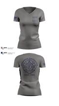 Greenwich Fire Local 1042 Women's Short Sleeve V-neck Shirt - 5