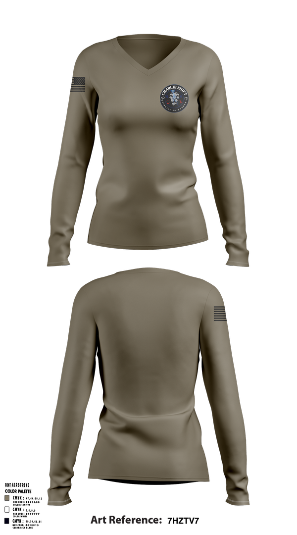 Womens Long Sleeve Vneck Shirt, Charlie Shift, , Teamtime, Team time, sublimation, custom sports apparel, team uniforms, spirit wear, spiritwear, sports uniforms, custom shirts, team store, custom team store, fundraiser sports, apparel fundraiser