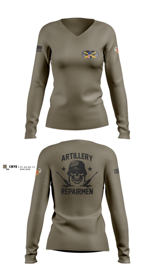 1-320th FA, Fox Battery 2295294 Women's Long Sleeve V-neck Shirt - 1