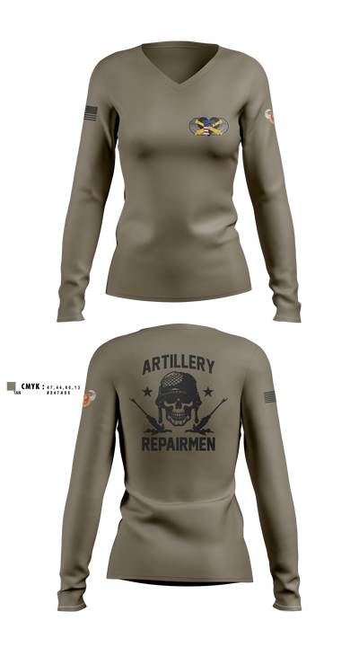 1-320th FA, Fox Battery 2295294 Women's Long Sleeve V-neck Shirt - 1