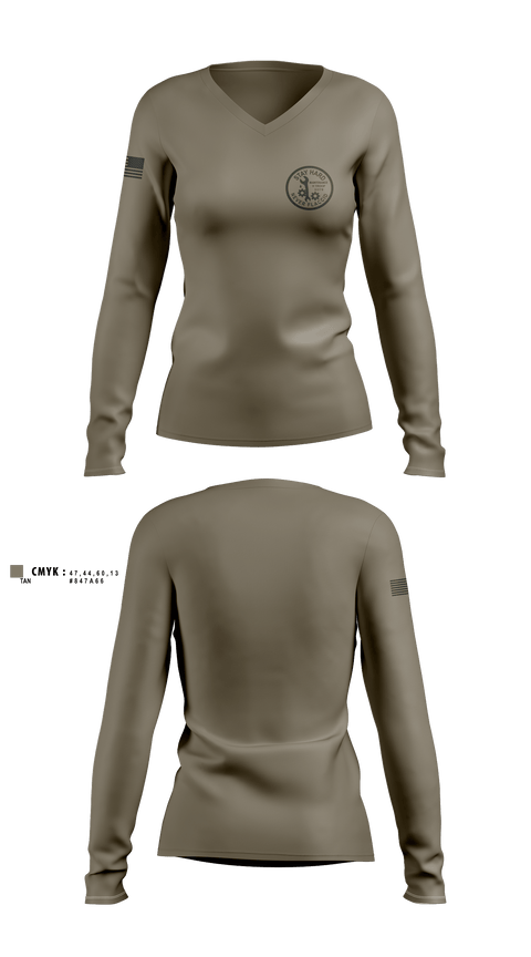 H Troop 3/278 ACR 93577618 Women's Long Sleeve V-neck Shirt - 1