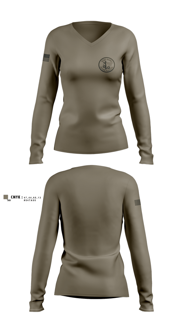 H Troop 3/278 ACR 93577618 Women's Long Sleeve V-neck Shirt - 1