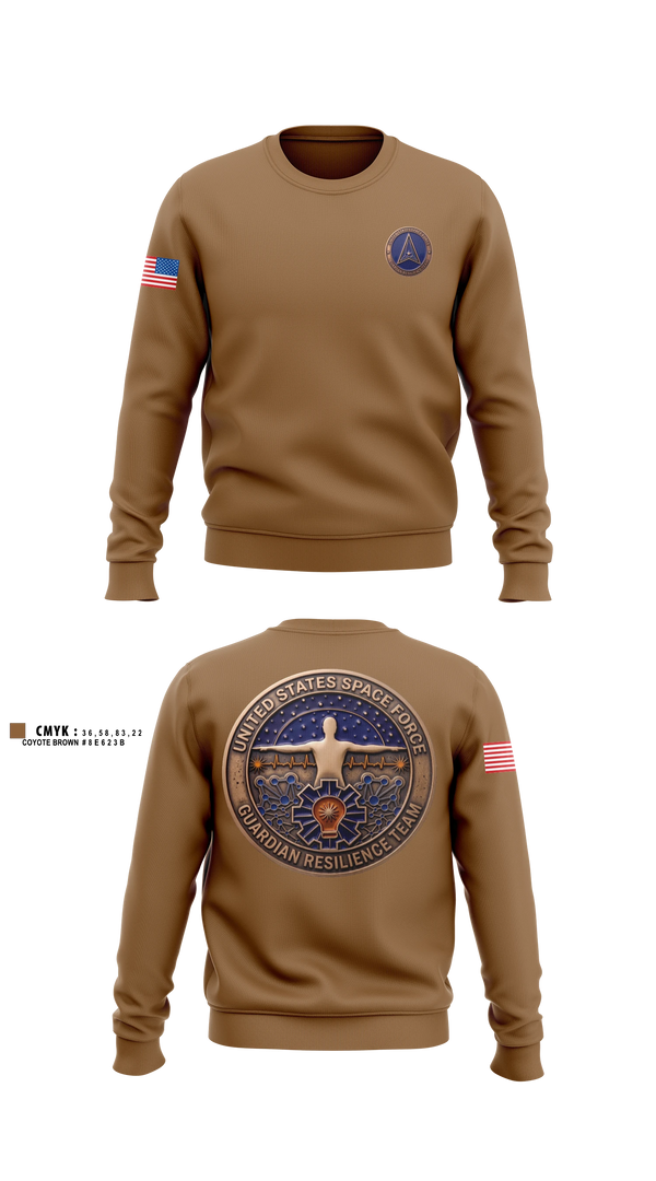 Crew Neck Sweatshirt, Guardian Resilience Team, Space Force, Teamtime, Team time, sublimation, custom sports apparel, team uniforms, spirit wear, spiritwear, sports uniforms, custom shirts, team store, custom team store, fundraiser sports, apparel fundraiser