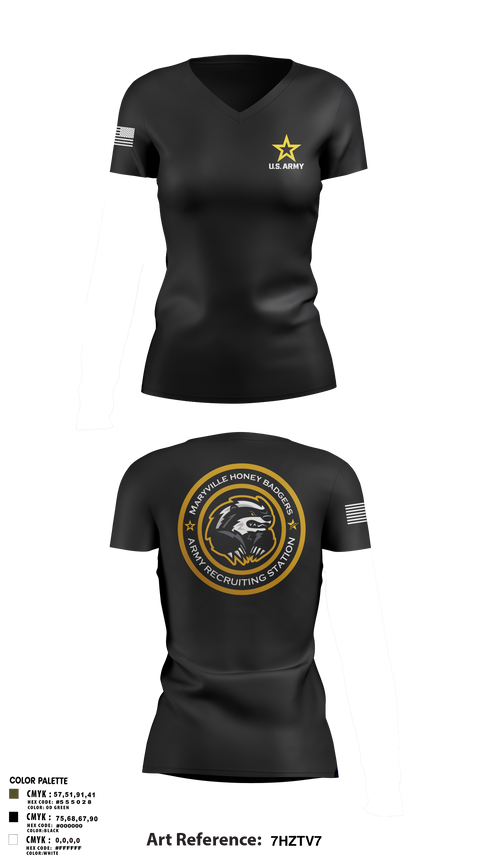 Maryville Honeybadger 60960842 Women's Short Sleeve V-neck Shirt - 9