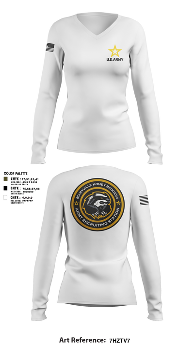 Maryville Honeybadger 60960842 Women's Long Sleeve V-neck Shirt - 8