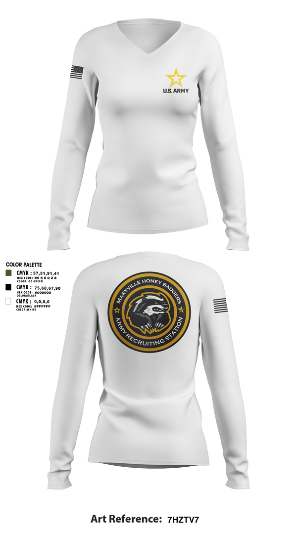 Maryville Honeybadger 60960842 Women's Long Sleeve V-neck Shirt - 8