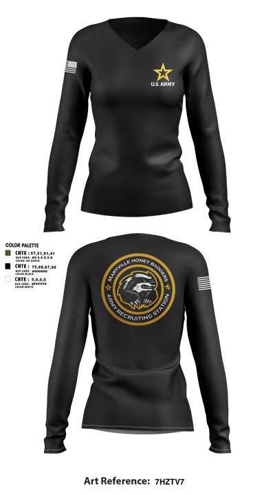 Maryville Honeybadger 60960842 Women's Long Sleeve V-neck Shirt - 9