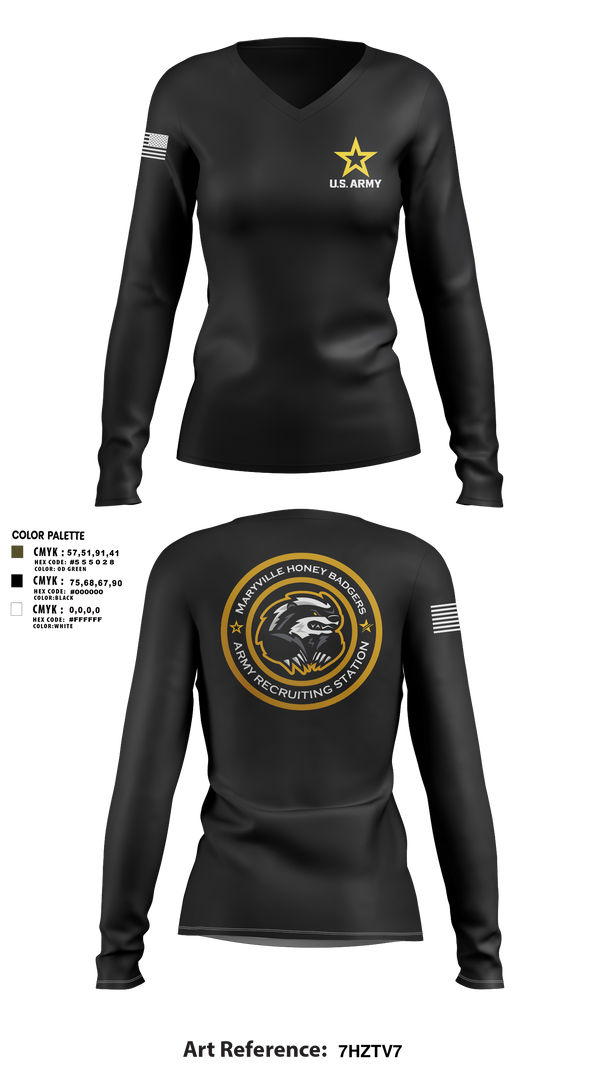 Maryville Honeybadger 60960842 Women's Long Sleeve V-neck Shirt - 9