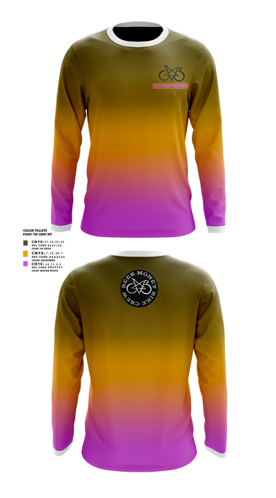 Beer Money Bike Crew 91191775 Long Sleeve Performance Shirt 1