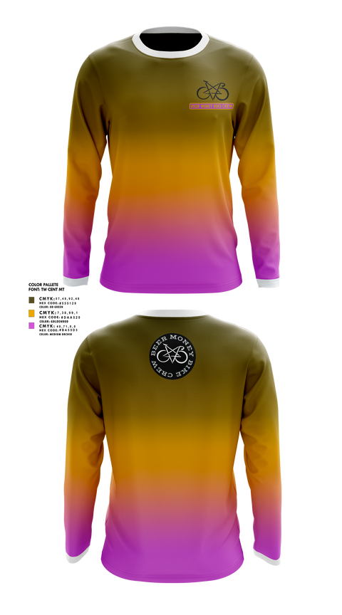 Beer Money Bike Crew 91191775 Long Sleeve Performance Shirt 1