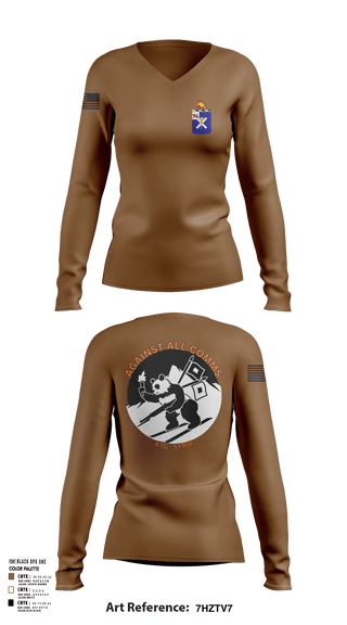 S6 1-32 IN 64050243 Women's Long Sleeve V-neck Shirt - 101