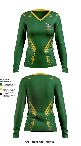 Woodbridge Vikings 2054011 Women's Long Sleeve V-neck Shirt - 1