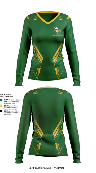 Woodbridge Vikings 2054011 Women's Long Sleeve V-neck Shirt - 1