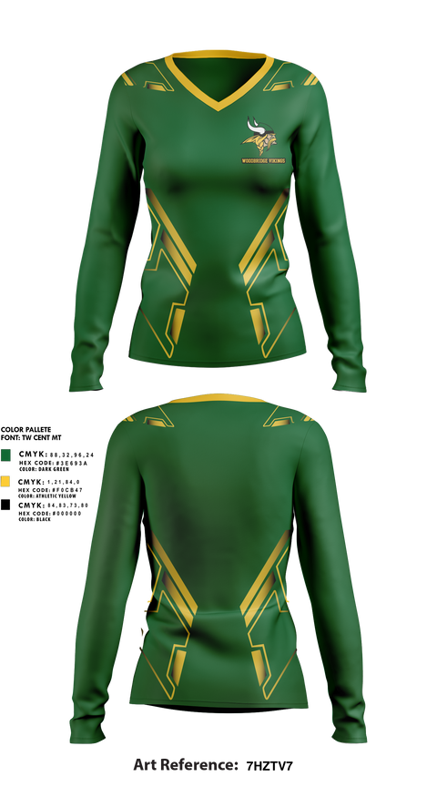 Woodbridge Vikings 2054011 Women's Long Sleeve V-neck Shirt - 1