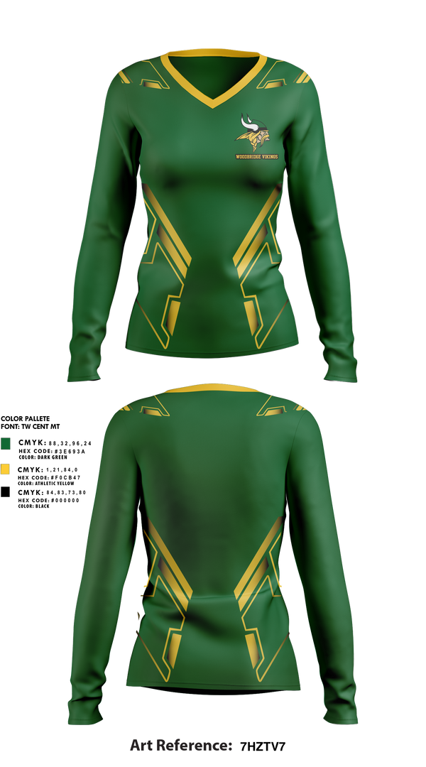 Woodbridge Vikings 2054011 Women's Long Sleeve V-neck Shirt - 1