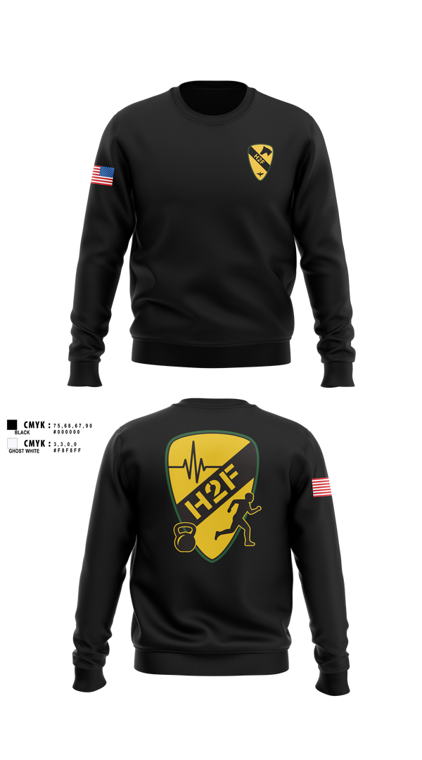 Crew Neck Sweatshirt, 1st Air Cavalry Brigade H2F, Army, Teamtime, Team time, sublimation, custom sports apparel, team uniforms, spirit wear, spiritwear, sports uniforms, custom shirts, team store, custom team store, fundraiser sports, apparel fundraiser