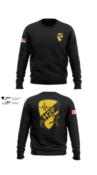 Crew Neck Sweatshirt, 1st Air Cavalry Brigade H2F, Army, Teamtime, Team time, sublimation, custom sports apparel, team uniforms, spirit wear, spiritwear, sports uniforms, custom shirts, team store, custom team store, fundraiser sports, apparel fundraiser