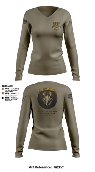 380 ESFS 95267878 Women's Long Sleeve V-neck Shirt - 105
