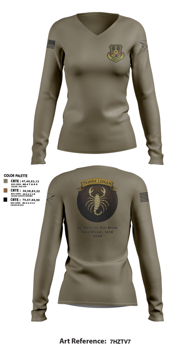 380 ESFS 95267878 Women's Long Sleeve V-neck Shirt - 105