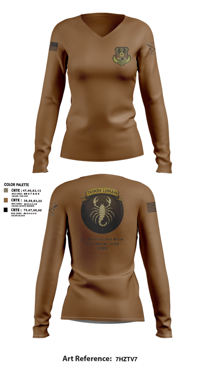 380 ESFS 95267878 Women's Long Sleeve V-neck Shirt - 107