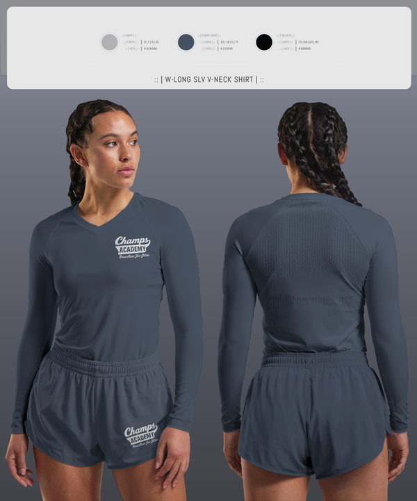 Champs AcademyCanadian dream llc 67159997 Women's Long Sleeve V-neck Shirt - 2