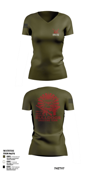 VMA-223 90216803 Women's Short Sleeve V-neck Shirt - 102