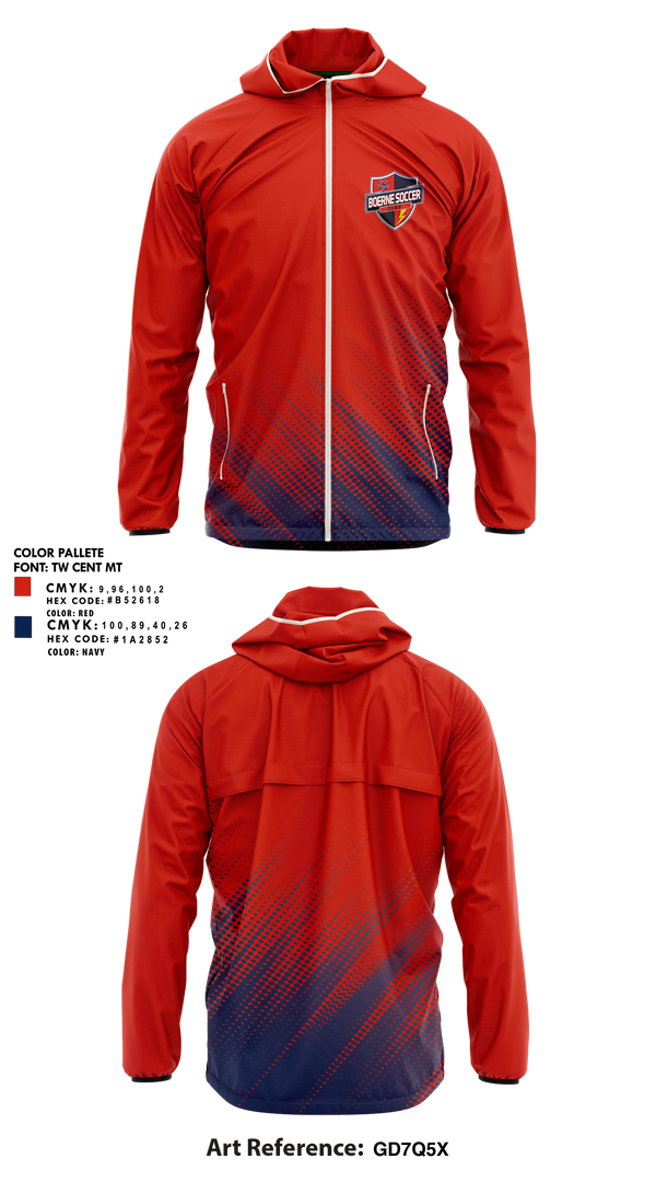 Boerne Soccer Club 18018985 Windbreaker - 1