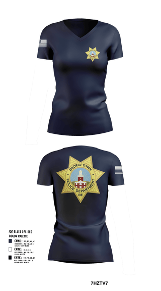 Georgetown Police 71499253 Women's Short Sleeve V-neck Shirt - 101