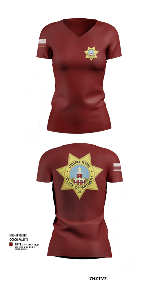 Georgetown Police 71499253 Women's Short Sleeve V-neck Shirt - 102